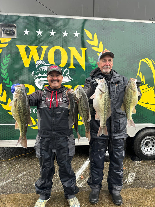 Joe Uribe Jr. Holds Serve. Leads Day Two of 2025 WON Bass Lake Shasta Open with 39.15 pounds